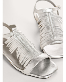 Golden Sandals with Cuba Fringes | Reqins