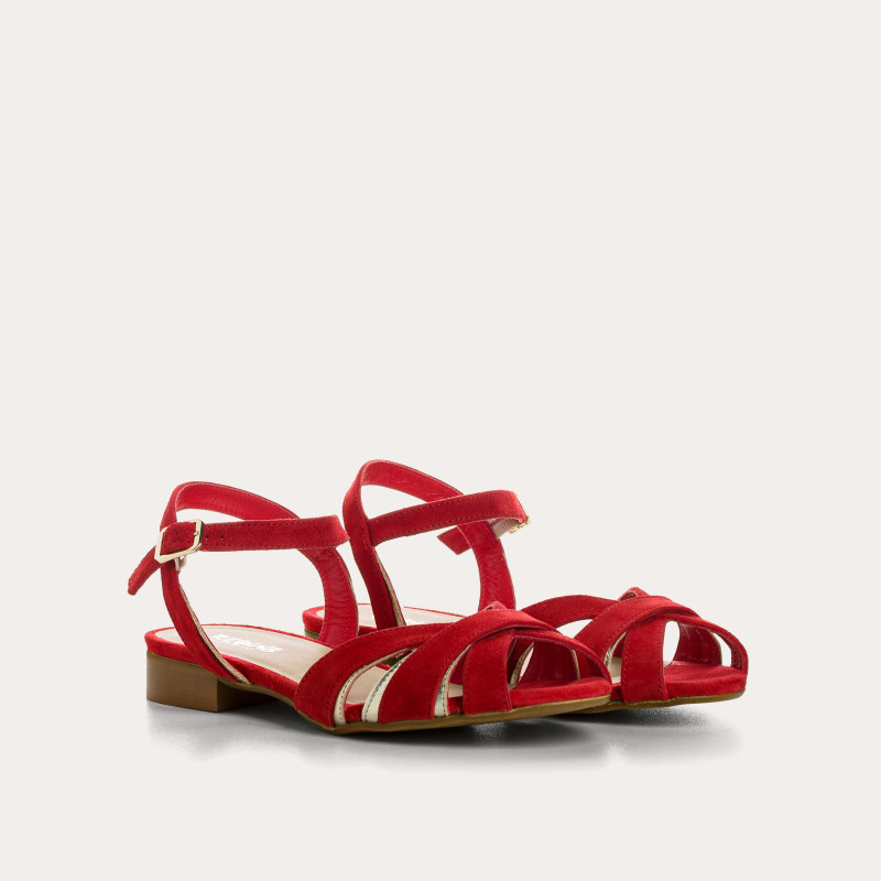 Sandals Palma leather velvet shine - elegance & comfort | Reqins