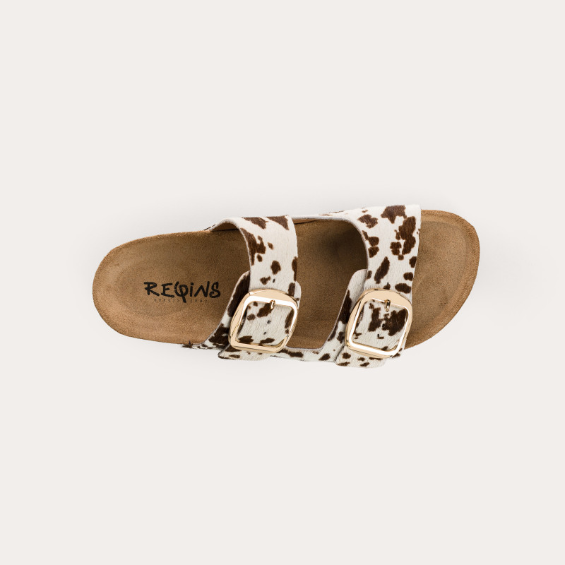Mules Mercure vache en cuir imprimé | Reqins