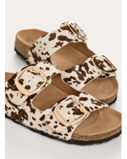 Mules Mercure vache en cuir imprimé | Reqins