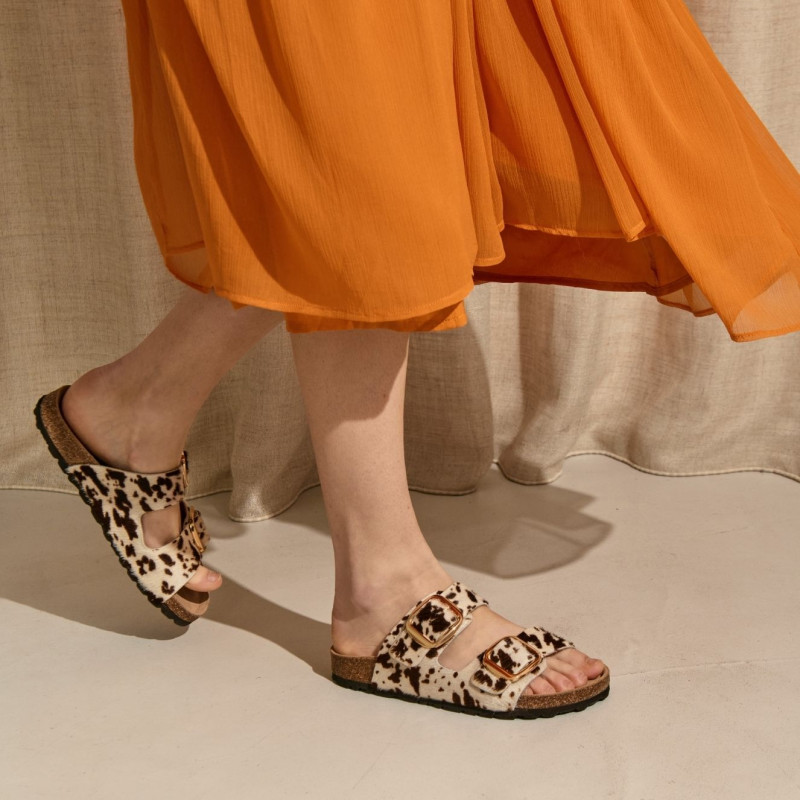 Mules Mercure vache en cuir imprimé | Reqins
