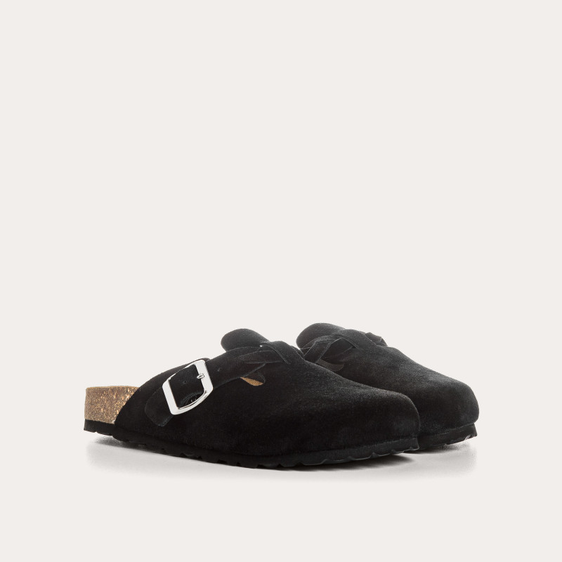 Mules Medina en cuir velours à boucles | Reqins