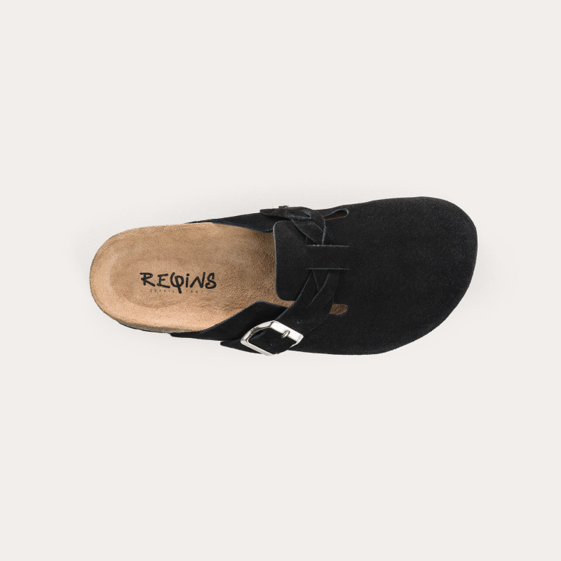 Mules Medina en cuir velours à boucles | Reqins