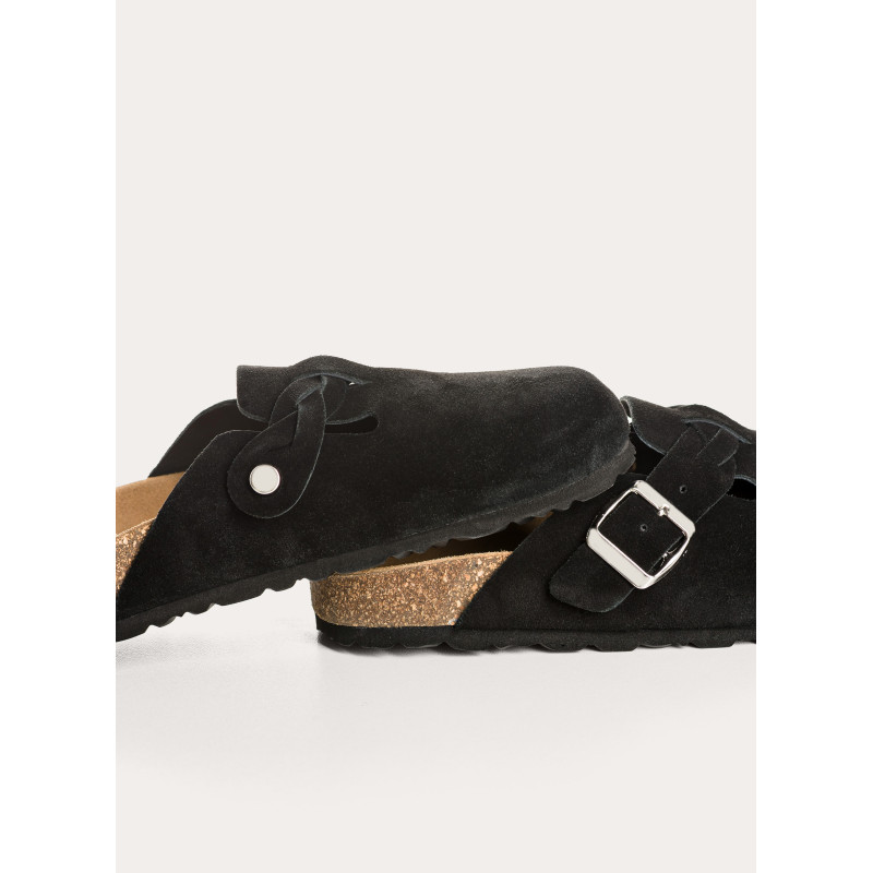 Mules Medina en cuir velours à boucles | Reqins