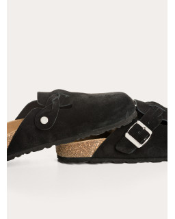Medina buckled suede Mules