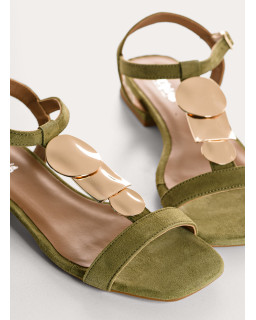 Sandales Capri en cuir velours à brides | Reqins