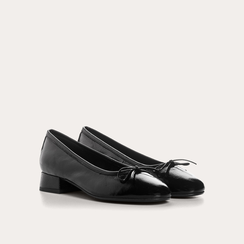 Sofia Naplak Patent Leather Heeled Ballerinas | 2.5 cm Heel | Reqins