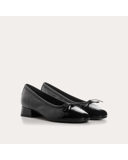 Ballerines à Talons Sofia en Cuir Verni Naplak | Éclat Chic | Reqins