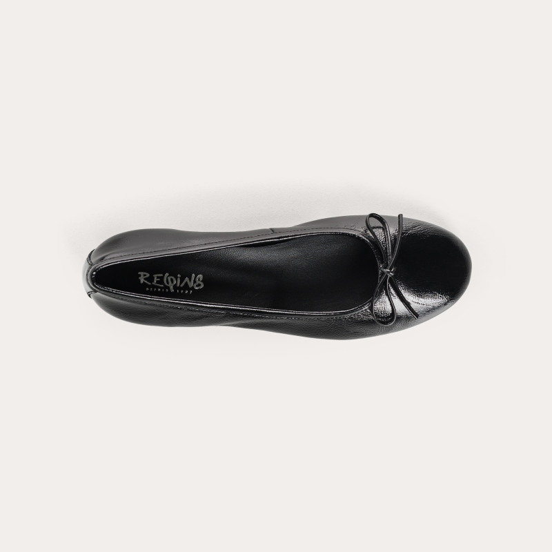 Ballerines à Talons Sofia en Cuir Verni Naplak | Éclat Chic | Reqins