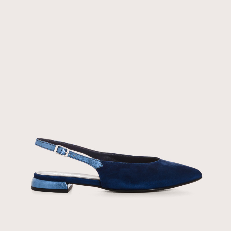 Ballerines slingbacks Vivi en cuir velours et éclat | Reqins