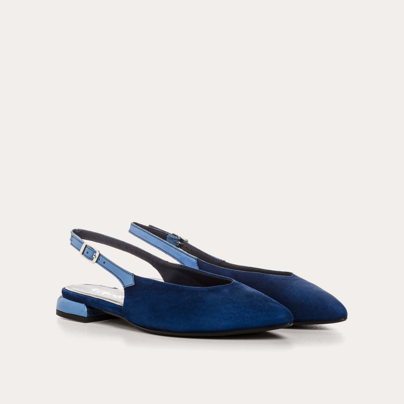 Ballerines slingbacks Vivi en cuir velours et éclat | Reqins