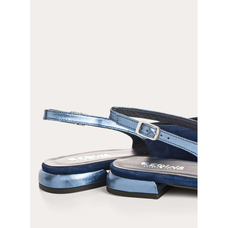 Ballerines slingbacks Vivi en cuir velours et éclat | Reqins