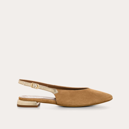 Ballerines slingbacks Vivi en cuir velours et éclat | Reqins