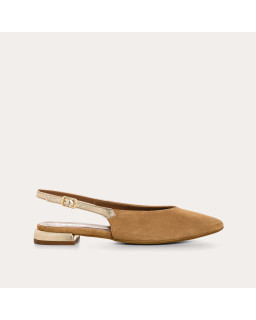 Ballerines slingbacks Vivi en cuir velours et éclat | Reqins