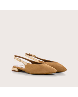 Ballerines slingbacks Vivi en cuir velours et éclat | Reqins