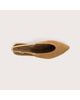 Ballerines slingbacks Vivi en cuir velours et éclat | Reqins