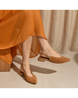 Vivi Suede and Metallics Slingbacks | Elegant Contrast | Reqins