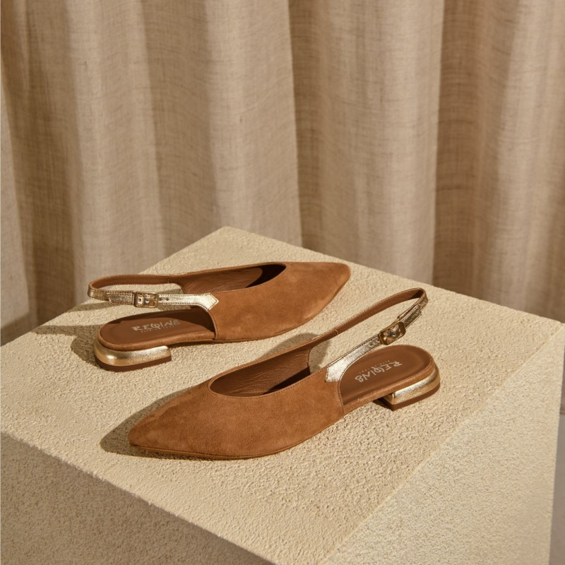 Vivi Suede and Metallics Slingbacks | Elegant Contrast | Reqins