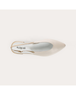 Ballerines slingbacks Vivi en cuir et éclat blanc | Reqins