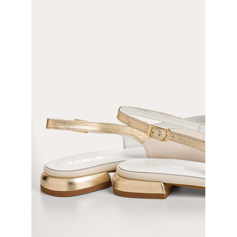 Vivi Slingback Ballers in leather and white radiance
