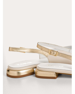 Ballerines slingbacks Vivi en cuir et éclat blanc | Reqins