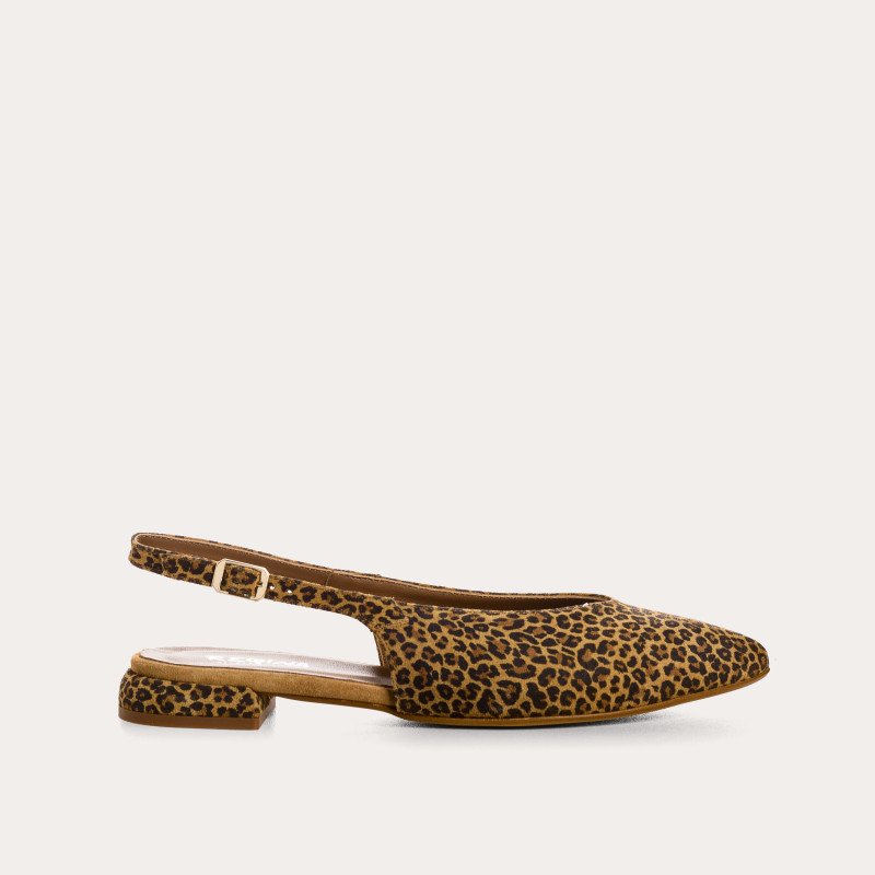 Vivi Mini Leo Suede Slingbacks | Bold Leopard Print | Reqins