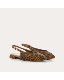 Vivi Mini Leo Suede Slingbacks | Bold Leopard Print | Reqins