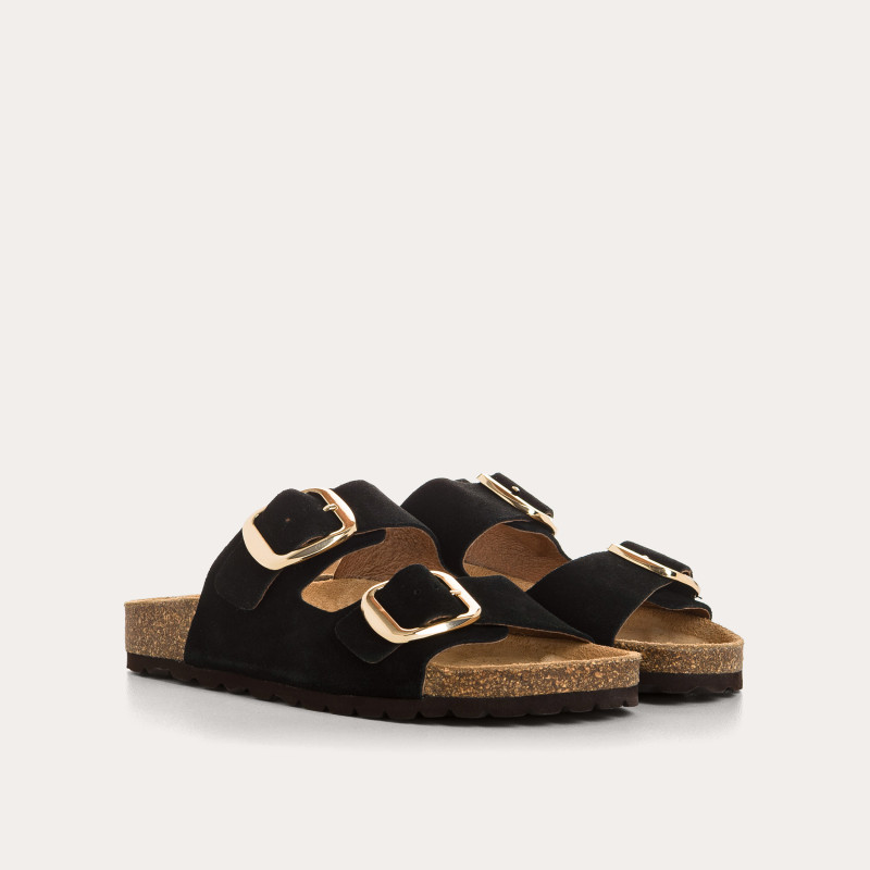 Mules Mercure en cuir velours - Confort et style - Reqins
