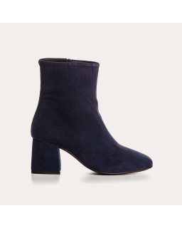 Bottines à talons en cuir velours