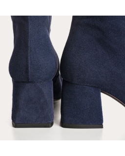 Bottines à talons en cuir velours