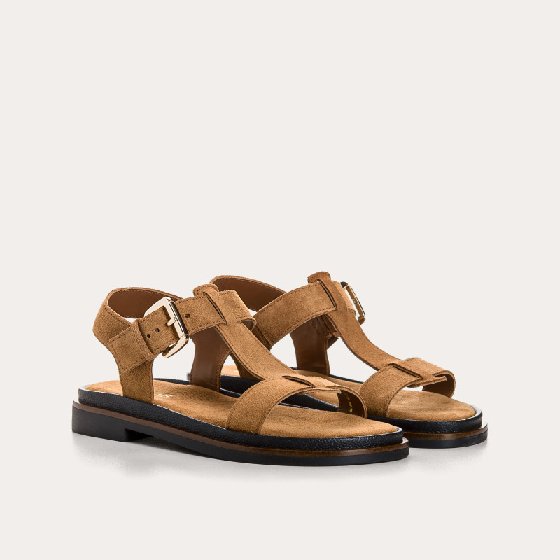 Sandales Laurelia en cuir velours - Silhouette Raffinée | Reqins