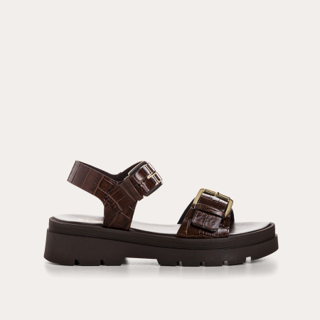 Sandales Lorenza en cuir croco - Allure & Confort | Reqins