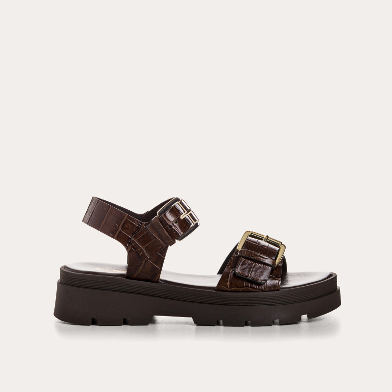 Lorenza leather croco sandals - Allure & Comfort