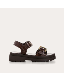Lorenza leather croco sandals - Allure & Comfort