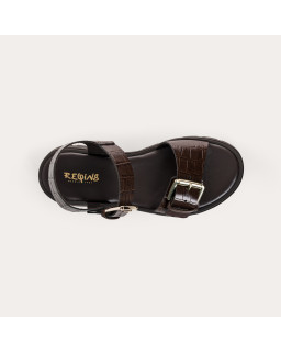 Sandales Lorenza en cuir croco - Allure & Confort | Reqins