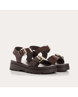 Sandales Lorenza en cuir croco - Allure & Confort | Reqins