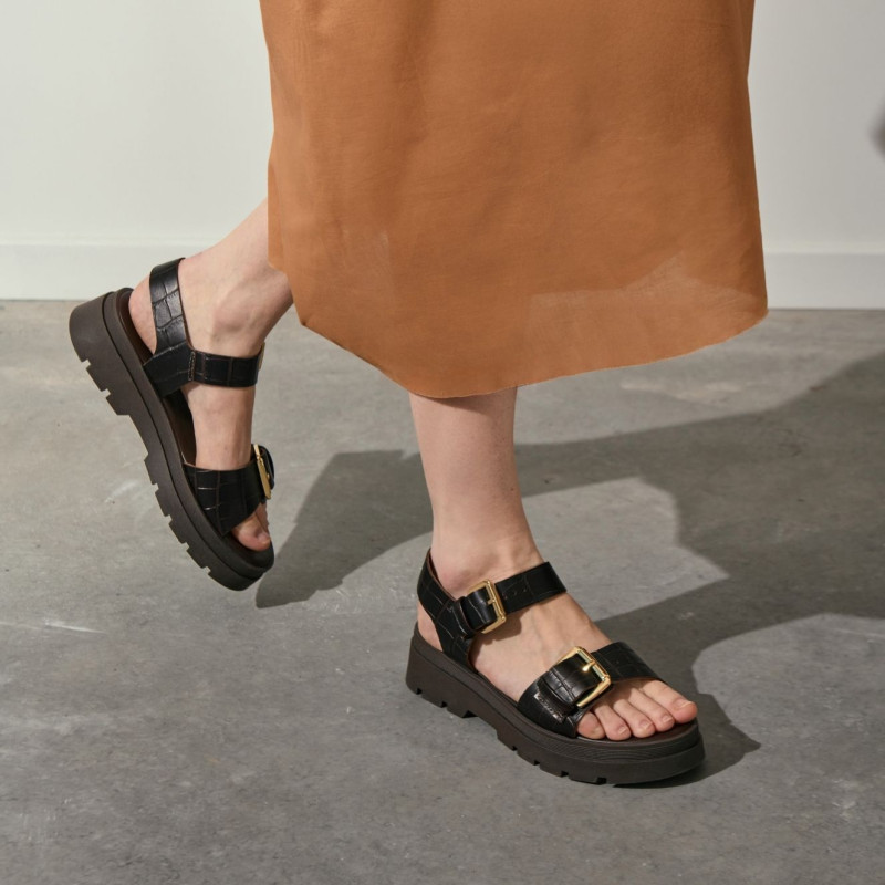 Sandales Lorenza en cuir croco - Allure & Confort | Reqins
