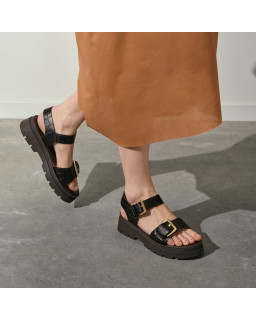 Lorenza leather croco sandals - Allure & Comfort