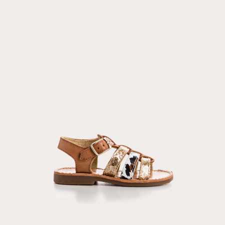 SANDALES JIL MIX CUIR LEO