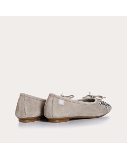 Ballerines Hello en cuir velours imprimé léopard | Reqins