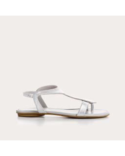 Sandales Bernie platine en cuir métallisé | Reqins