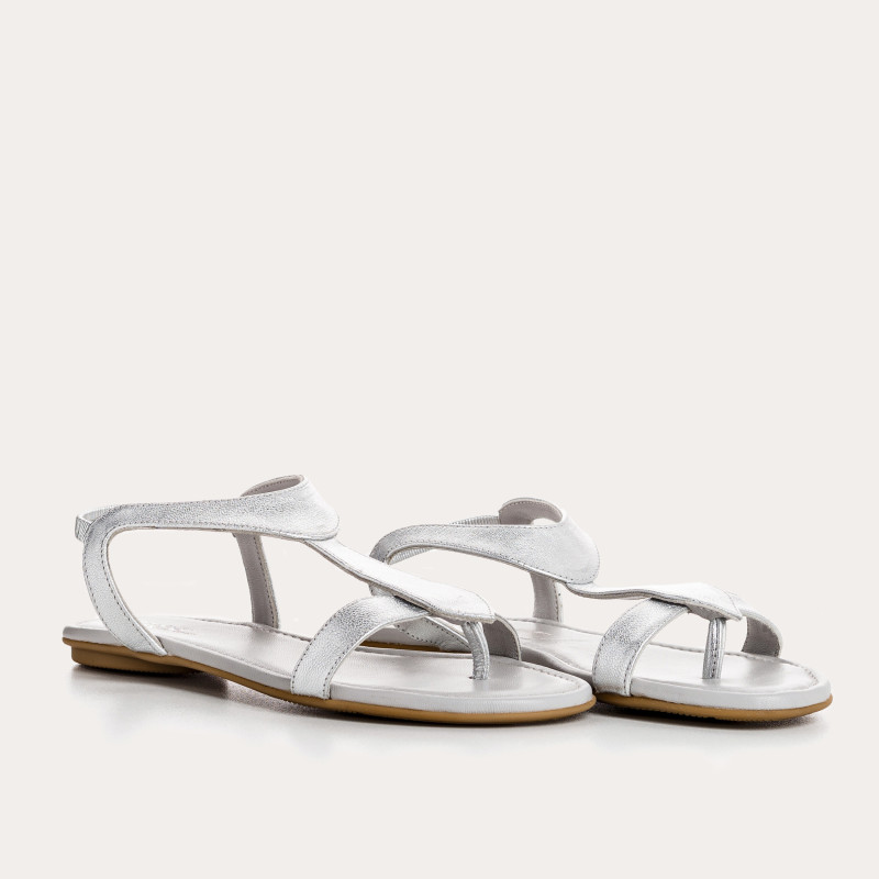 Sandales Bernie platine en cuir métallisé | Reqins