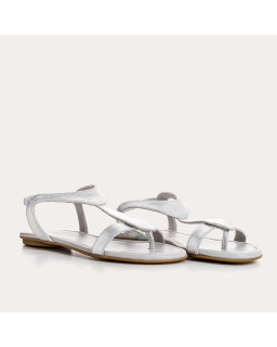 Sandales Bernie platine en cuir métallisé | Reqins