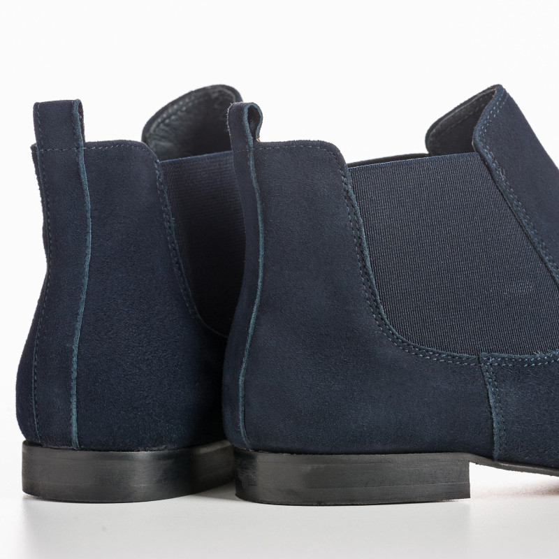 Chelsea boots flat velvet leather with elastic